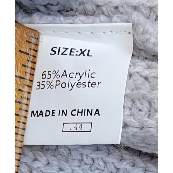 Cardigan Soft Light Gray Knit Loose Fit Pockets Open Front Womens XL NEW - Picture 4 of 8